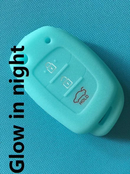 1Pc New Soft Silicone Key Case For Hyundai I20 Santa Fe Flip Remote Cover Shell 3 Buttons Fob Car Styling No Logo Accessories