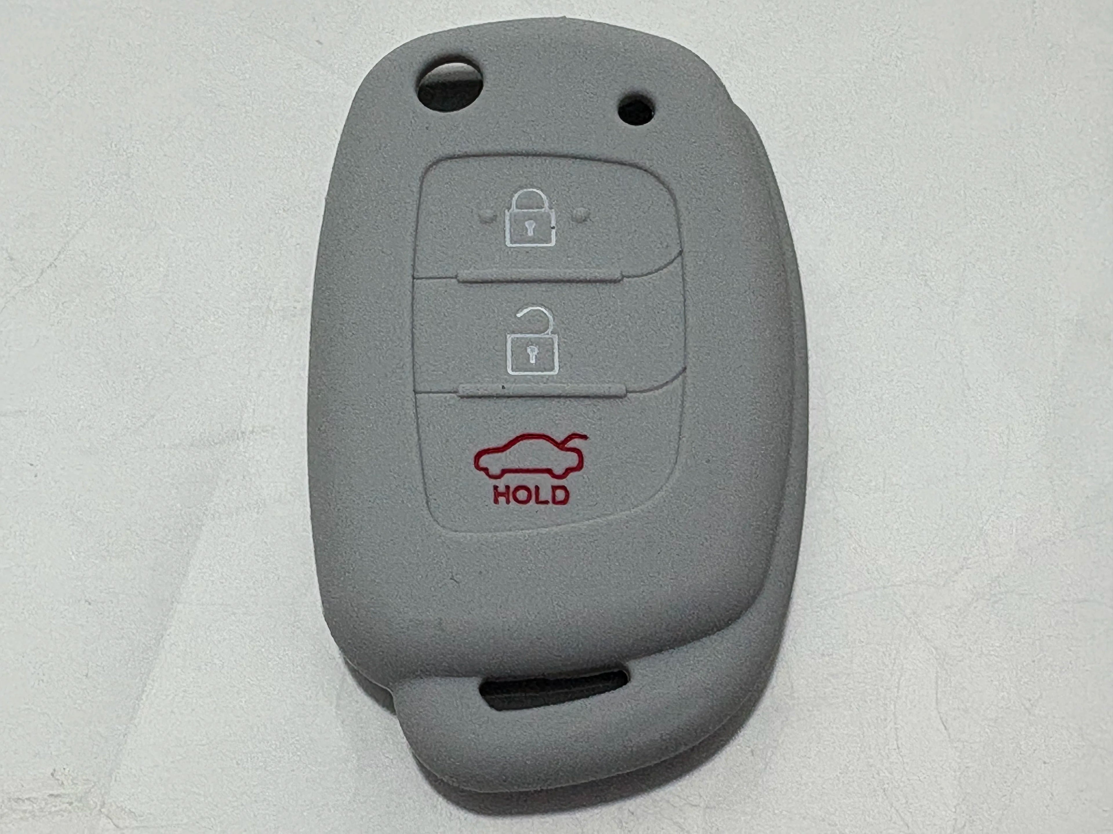 1Pc New Soft Silicone Key Case For Hyundai I20 Santa Fe Flip Remote Cover Shell 3 Buttons Fob Car Styling No Logo Accessories