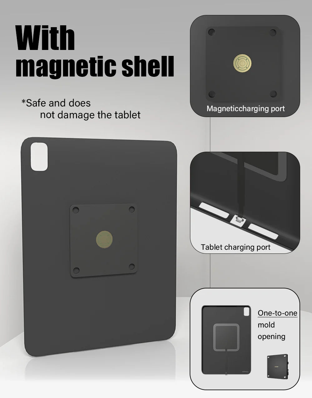 Magnetic Wall Mount with Charging Case for xiaomi redmi pad SE 11inch 18W Quick Charge Strong Magnets  in-Wall