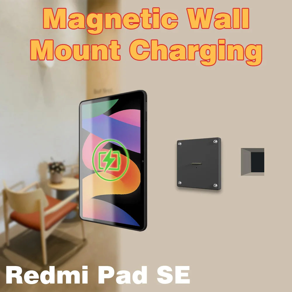 Magnetic Wall Mount with Charging Case for xiaomi redmi pad SE 11inch 18W Quick Charge Strong Magnets  in-Wall