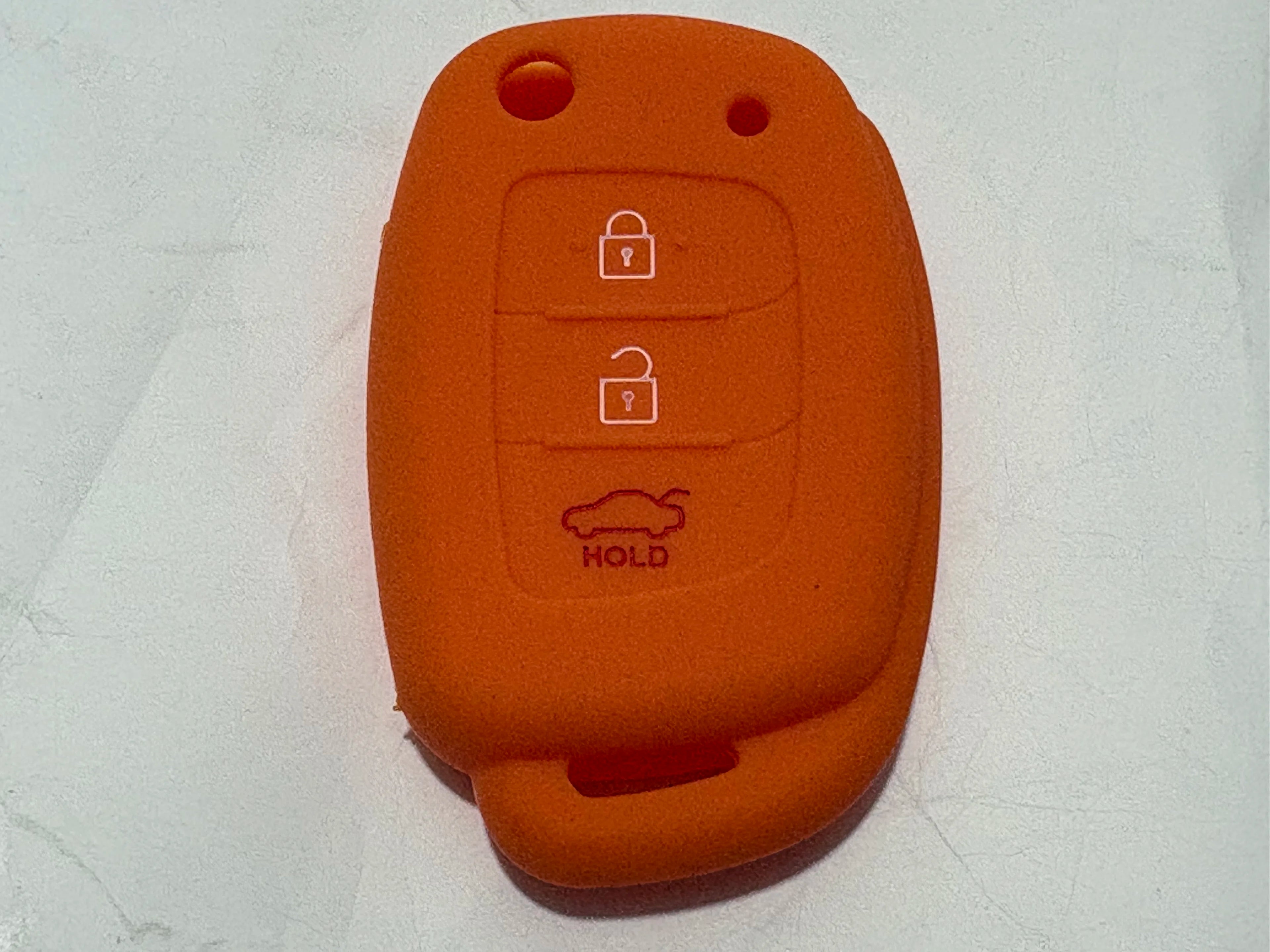 1Pc New Soft Silicone Key Case For Hyundai I20 Santa Fe Flip Remote Cover Shell 3 Buttons Fob Car Styling No Logo Accessories