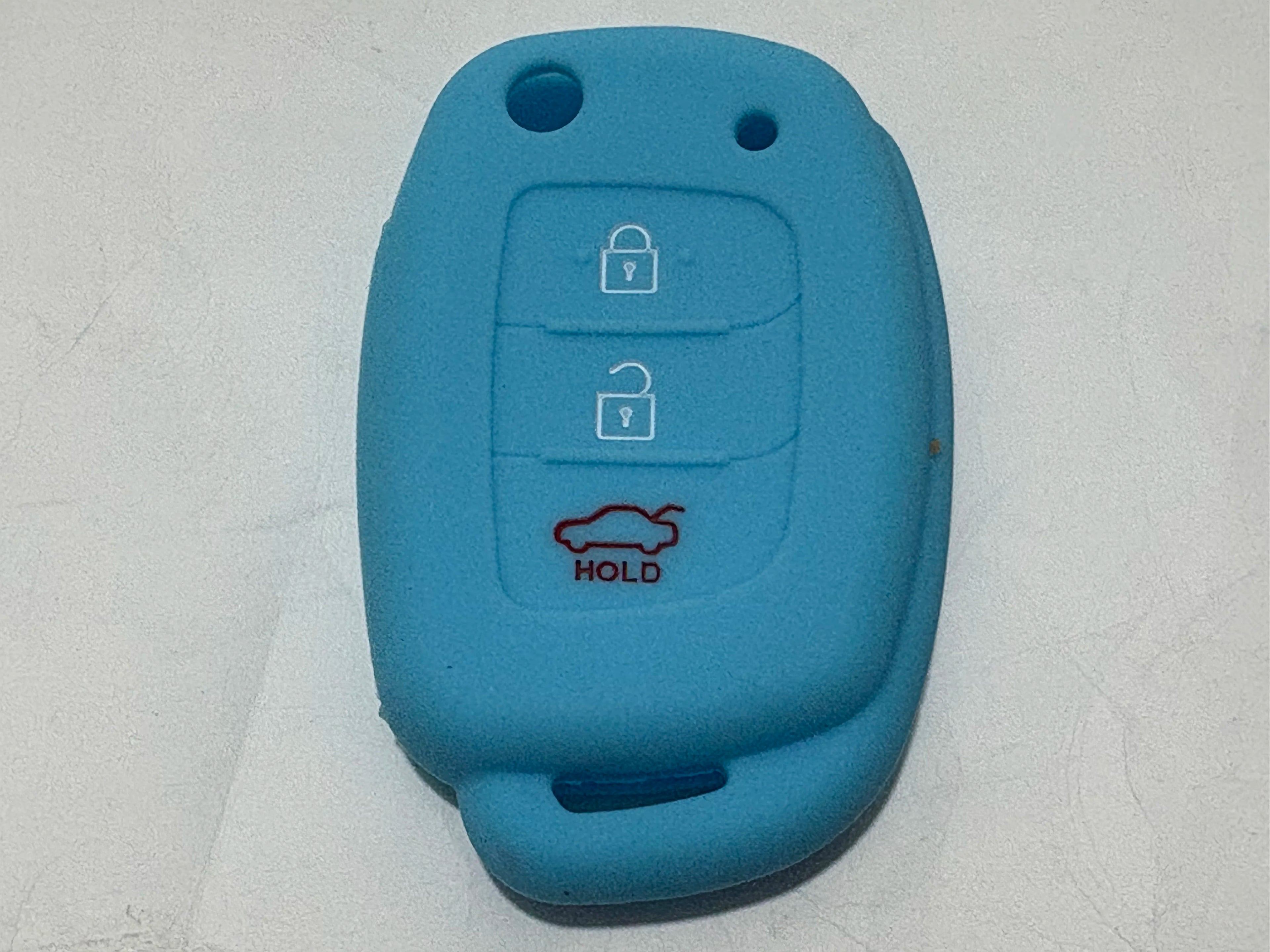 1Pc New Soft Silicone Key Case For Hyundai I20 Santa Fe Flip Remote Cover Shell 3 Buttons Fob Car Styling No Logo Accessories